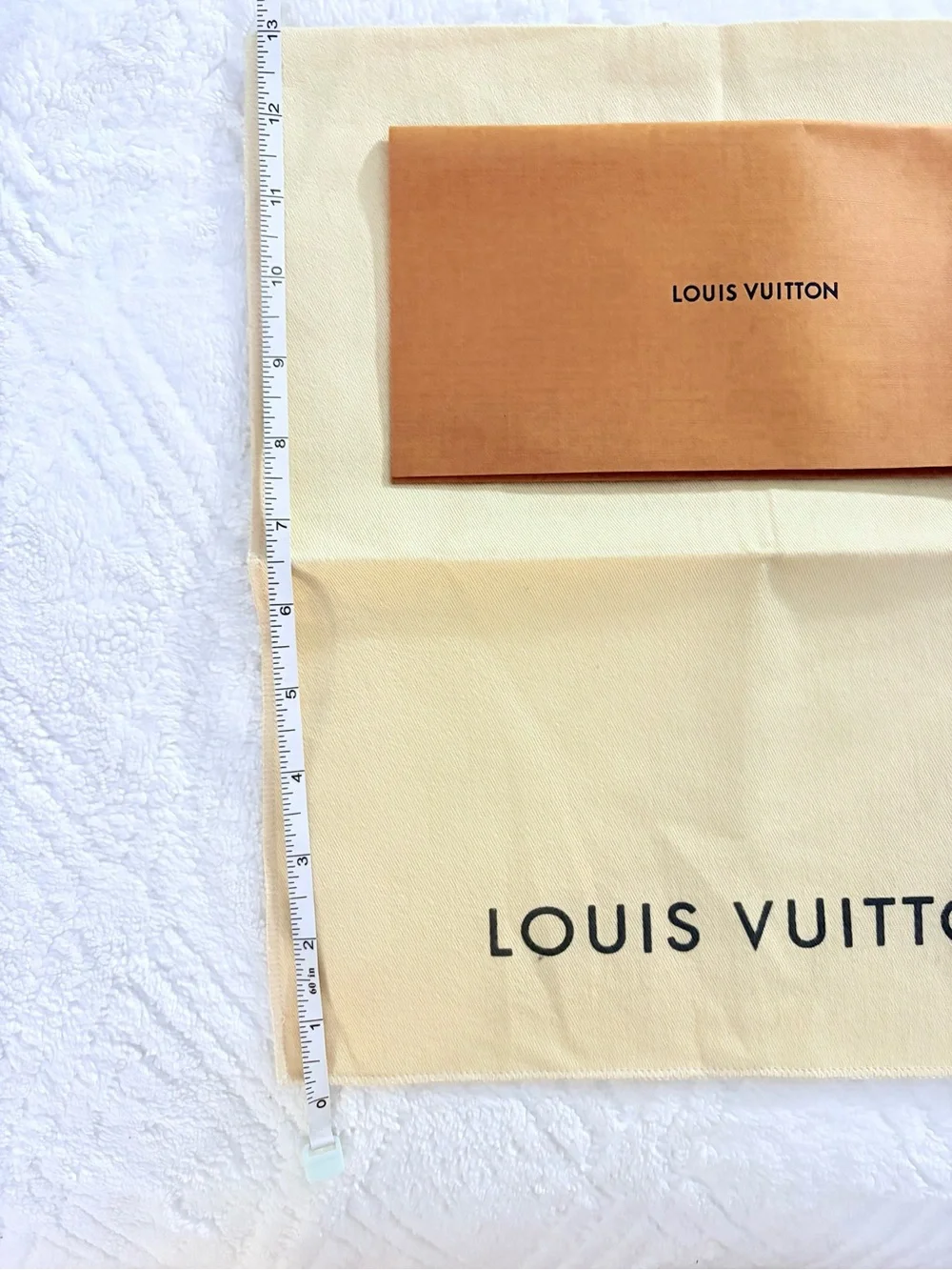 Louis Vuitton beige and tan dust bag and box set